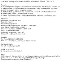 Réflecteur Feu Antibrouillard Arrière Gauche Volvo XC90 MK1 2007-2014 30678970 - vue de trois-quarts 2 - Becquet Voiture