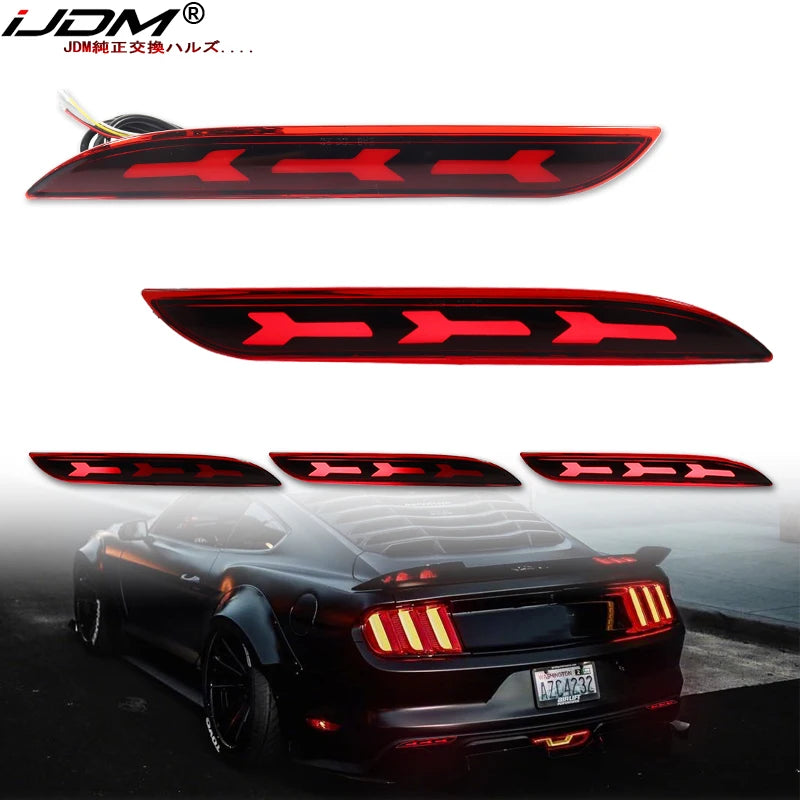 Réflecteur LED Pare-Chocs Ford Mustang Clignotant Séquentiel (2015-2017) - vue de face - Becquet Voiture