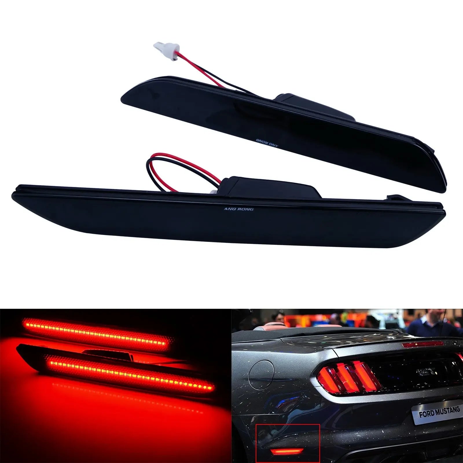 Reflecteur LED Pare-Chocs Marqueur Lateral Ford Mustang 2015+ - vue de face - Becquet Voiture