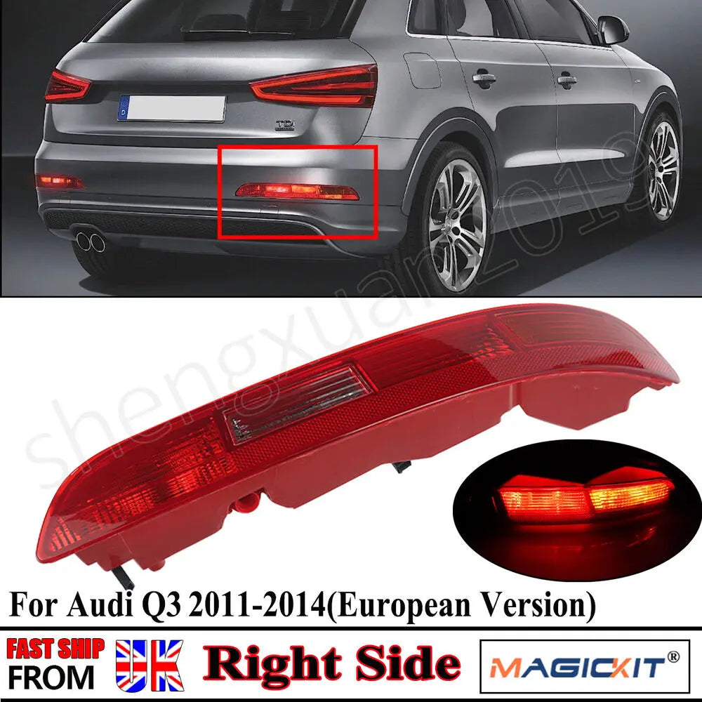 Réflecteur Pare-Chocs Arrière LED Audi Q3 8UB (2011-2014) - vue de face - Becquet Voiture