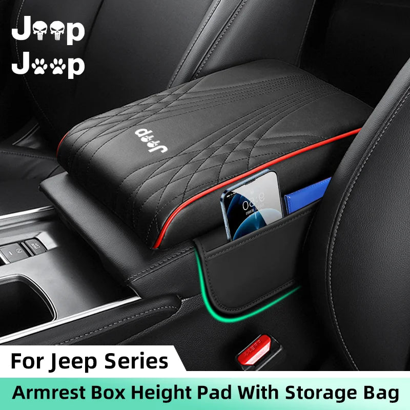 Rehausseur d'Accoudoir Central Jeep avec Rangement - vue de face - Becquet Voiture