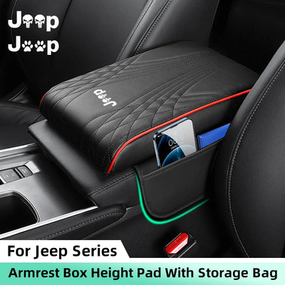 Rehausseur d'Accoudoir Central Jeep avec Rangement - vue de face - Becquet Voiture