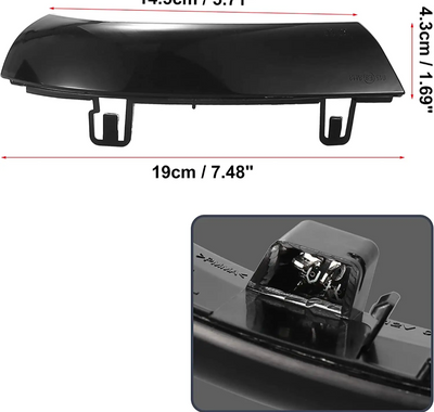 Répétiteurs clignotants LED dynamiques rétroviseurs VW Passat B5.5 - Noir fumé - vue de trois-quarts - Becquet Voiture