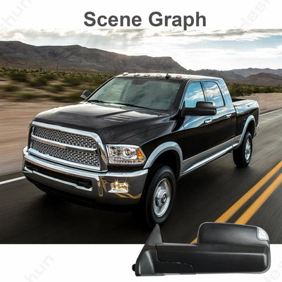 Rétroviseurs Remorquage Dodge Ram 1500 2500 3500 (2013-2018) - vue arrière - Becquet Voiture