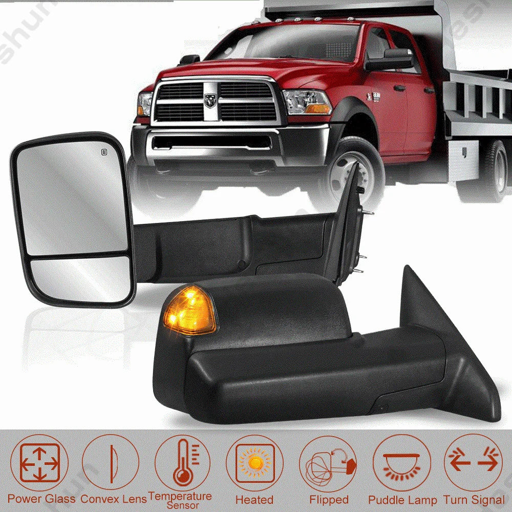 Rétroviseurs Remorquage Dodge Ram 1500 2500 3500 (2013-2018) - vue de face - Becquet Voiture