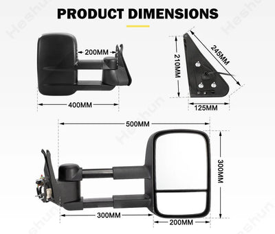 Rétroviseurs Remorquage Extensibles Nissan Patrol Y61 - installé sur véhicule - Becquet Voiture