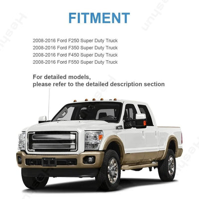 Retroviseurs Remorquage Fume Ford F250 F350 F450 F550 - installé sur véhicule - Becquet Voiture