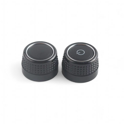 Set boutons molettes volume média VW Polo 5 2014-2018 - vue de face - Becquet Voiture