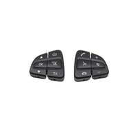 Multifunktionstasten-Set Lenkrad Mercedes C-Klasse W205 - Schwarz Silber Braun - am Fahrzeug montiert - Becquet Voiture