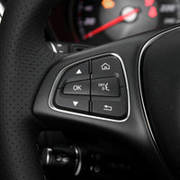 Multifunktionstasten-Set Lenkrad Mercedes C-Klasse W205 - Schwarz Silber Braun - Seitenansicht - Becquet Voiture