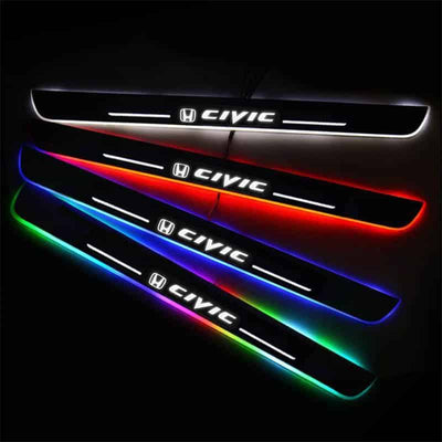 Seuils de Porte LED Honda Civic Magnétiques - vue de face - Becquet Voiture