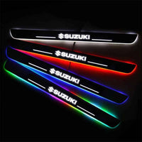 Seuils de porte LED sans fil pour Suzuki 7 couleurs - vue de face - Becquet Voiture