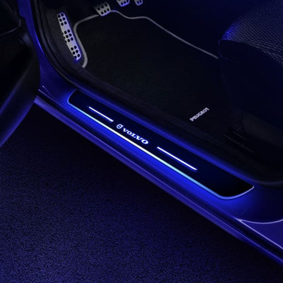 Seuils de porte LED Volvo sans fil 7 couleurs changeantes - vue de profil - Becquet Voiture