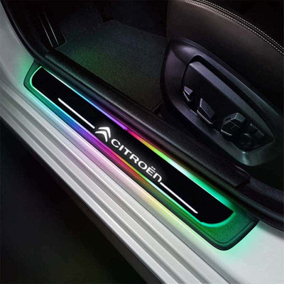 Seuils LED Citroën 7 couleurs sans fil, 2 ou 4 pièces - vue de profil - Becquet Voiture