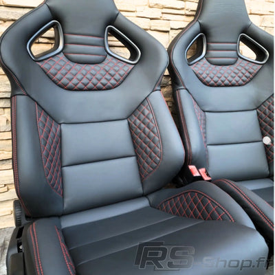 Sieges Baquets Cuir Audi S RS Paire - détail du montage 2 - Becquet Voiture