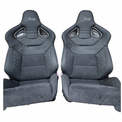 Sieges Baquets Cuir Audi S RS Paire - détail du montage - Becquet Voiture