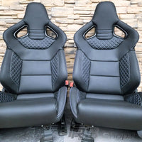 Pair of Leather Bucket Seats Audi S RS - front view 2 - Becquet Voiture