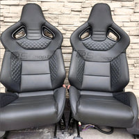 Pair of Leather Bucket Seats Audi S RS - close-up view - Becquet Voiture