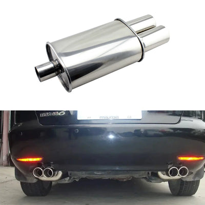 Silencieux d'Échappement Universel Acier Inoxydable - vue arrière - Becquet Voiture