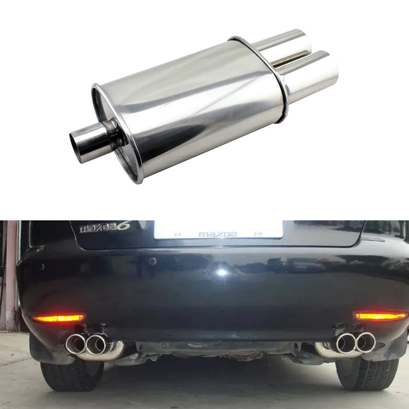 Silencieux d'Échappement Universel Acier Inoxydable - vue arrière - Becquet Voiture