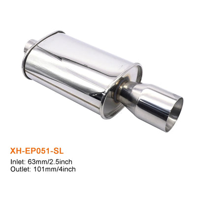 Silencieux d'Échappement Universel Acier Inoxydable - vue de face 2 - Becquet Voiture