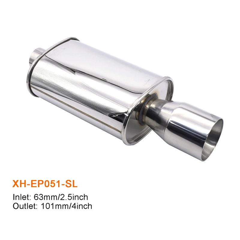 Silencieux d'Échappement Universel Acier Inoxydable - vue de face 2 - Becquet Voiture
