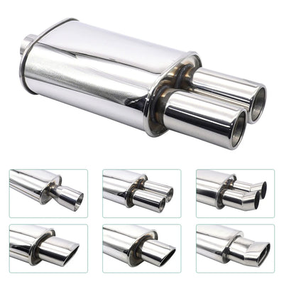 Silencieux d'Échappement Universel Acier Inoxydable - vue de face - Becquet Voiture