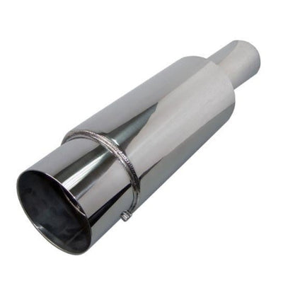 Silencieux Échappement Universel Inox 89mm - vue de face - Becquet Voiture