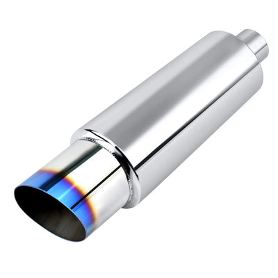 Silencieux Échappement Universel Inox 89mm - vue de profil - Becquet Voiture