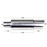 Silencieux Échappement Universel Inox 89mm - vue de trois-quarts - Becquet Voiture