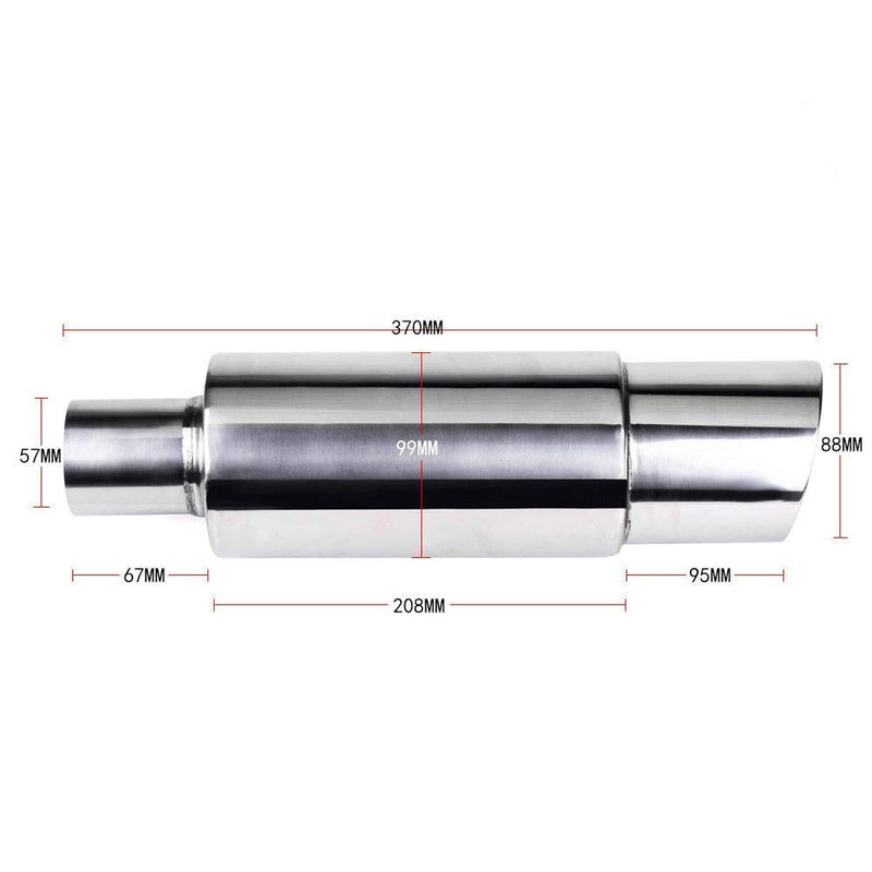 Silencieux Échappement Universel Inox 89mm - vue de trois-quarts - Becquet Voiture