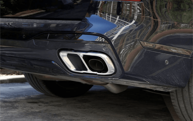 Sorties Échappement BMW M Look Noir Chrome X5 G05 X6 - vue de dessus - Becquet Voiture