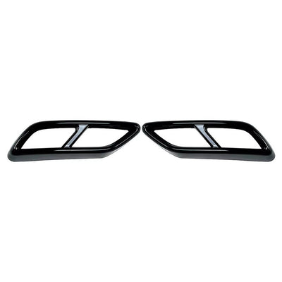 Sorties échappement noir brillant Audi A3 8Y S-Line 2020-2024 - vue de face - Becquet Voiture