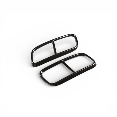 Sorties échappement noir brillant Audi Q7 II S-Line 2015-2019 - vue de trois-quarts - Becquet Voiture