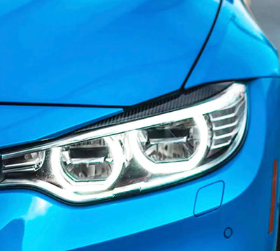 Sourcils Fibre Carbone Humide BMW F80 F82 F83 - vue arrière - Becquet Voiture