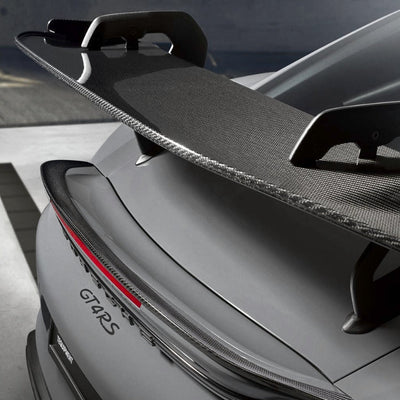 Spoiler Aileron Porsche 718 Cayman GT4 RS Carbone - vue de profil - Becquet Voiture