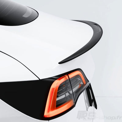 Spoiler Arrière Tesla Model 3 / Y Noir Mat Carbone - vue arrière - Becquet Voiture