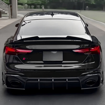 Spoiler Coffre Audi A5 S5 RS5 F5 Noir - vue de profil - Becquet Voiture