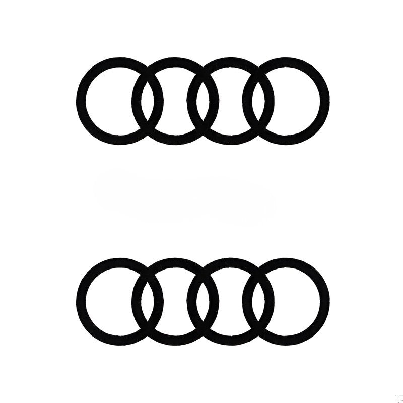Sticker Audi Anneaux Logo Autocollant 10cm - vue de face - Becquet Voiture