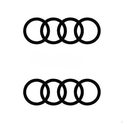 Sticker Audi Anneaux Logo Autocollant 10cm - vue de face - Becquet Voiture