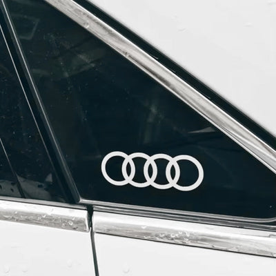 Sticker Audi Anneaux Logo Autocollant 10cm - vue de profil - Becquet Voiture