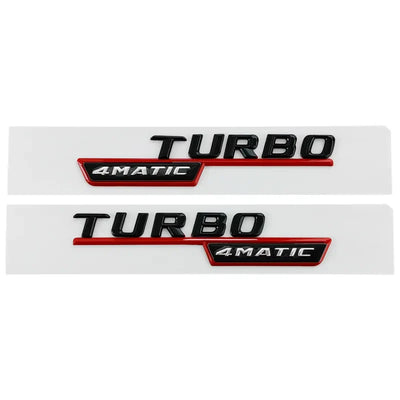 Sticker Badge Turbo 4Matic AMG Mercedes - détail du montage - Becquet Voiture