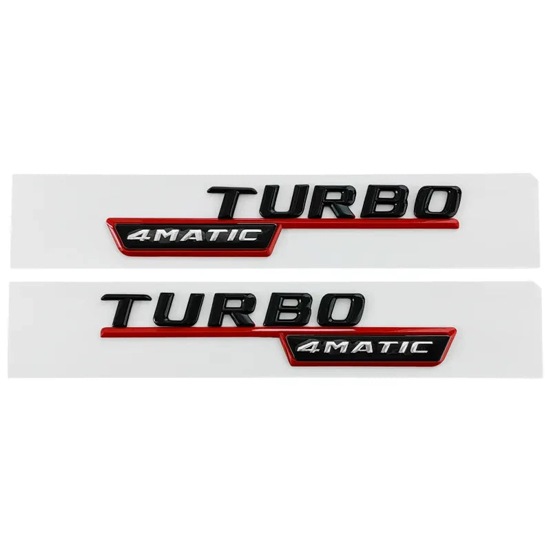 Sticker Badge Turbo 4Matic AMG Mercedes - détail du montage - Becquet Voiture