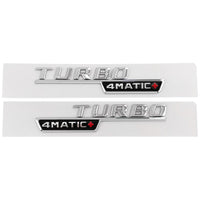 Sticker Badge Turbo 4Matic AMG Mercedes - vue de trois-quarts - Becquet Voiture