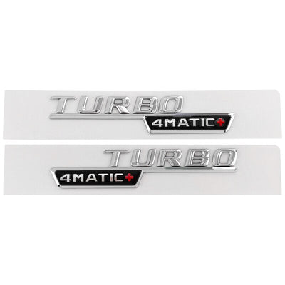 Sticker Badge Turbo 4Matic AMG Mercedes - vue de trois-quarts - Becquet Voiture