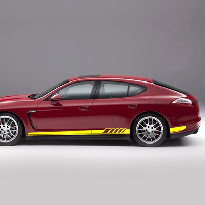 Sticker Bande Latérale Porsche Cayenne Panamera Taycan - vue arrière - Becquet Voiture