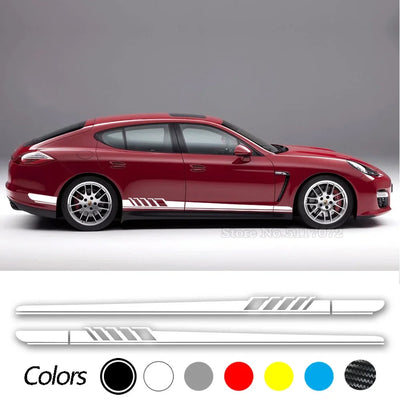 Sticker Bande Latérale Porsche Cayenne Panamera Taycan - vue de profil - Becquet Voiture