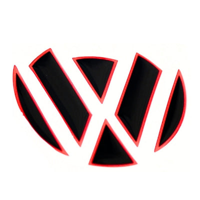 Sticker Logo VW Noir Rouge Avant Golf 7.5 - vue de face - Becquet Voiture