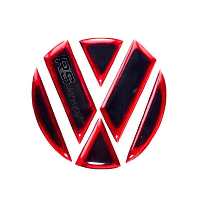 Sticker Logo VW Noir Rouge Avant Golf 7.5 - vue de trois-quarts - Becquet Voiture