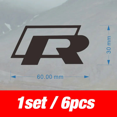 Sticker Logo VW R Golf 6x3cm Lot 4 - vue arrière - Becquet Voiture